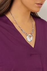 Silver Tone Diamante Link Pendant Necklace | Yours Clothing 1