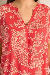 EVANS Plus Size Red Paisley Modal Shift Dress | Evans 4