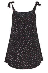 YOURS Zwarte top met bloemenprint