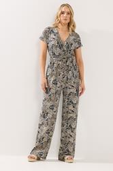 LTS Tall Women's Black Paisley Wrap Jumpsuit | Long Tall Sally 3