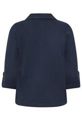 PixieGirl Petite Women's Navy Blue Button Cotton Shirt | PixieGirl 6