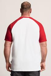 BadRhino Big & Tall Red & White Extra Long Raglan T-Shirt | BadRhino 2
