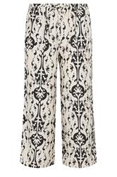 EVANS Curve White Abstract Print Wide Leg Trousers