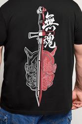 BadRhino Big & Tall Black Extra Long Japanese Sword Graphic T-Shirt | BadRhino 4