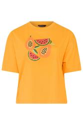 LIMITED COLLECTION Plus Size Orange Fruit Print T-Shirt | Yours Clothing 5