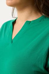 YOURS Plus Size Green Notch Neck T-Shirt | Yours Clothing 4