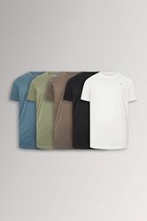 BadRhino Big & Tall 5 PACK Black/Green/Off White/Brown/Blue T-Shirts | BadRhino 3