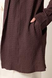 YOURS Plus Size Chocolate Brown Bubble Textured Blazer | Yours Clothing 4