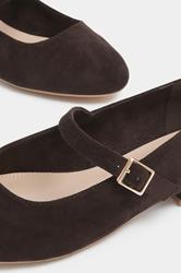 LTS Chocolate Brown Mary Jane Low Heel In Standard Fit | Long Tall Sally 6