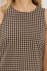 LTS Tall Women's Brown Gingham Print Vest Top | Long Tall Sally 4