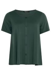 YOURS Curve Khaki Green Soft Touch Top