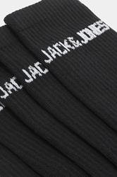 JACK & JONES Big & Tall 5 PACK Black Logo Tennis Socks | BadRhino 3
