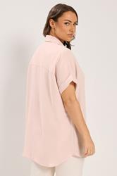 YOURS Plus Size Pink Grown On Sleeve Shirt | Yours Clothing 2