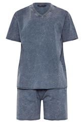 LTS Tall ENSEMBLE t-shirt et short bleu marine délavé
