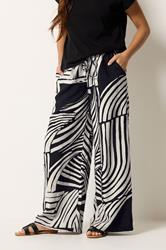 PixieGirl Petite Women's Black Swirl Print Beaded Wide Leg Trousers | PixieGirl 2
