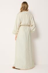 LTS Tall Women's Cream Textured Shirred Detail Maxi Dress | Long Tall Sally 5
