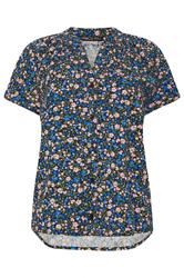 M&Co Black Ditsy Floral Button Front Blouse | M&Co 5