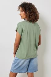 M&Co Sage Green Button Through Linen Blouse | M&Co 2