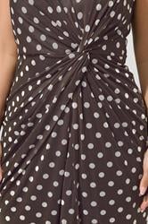 YOURS LONDON Plus Size Chocolate Brown Polka Dot Dress | Yours Clothing 4