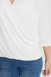 M&Co Ivory White Long Sleeve Wrap Top | M&Co 4