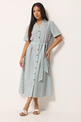 M&Co Petite Blue Stripe Shirt Dress | M&Co 3