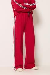 LTS Tall Women's Red Side Tape Wide Leg Joggers | Long Tall Sally 1