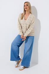 LIMITED COLLECTION Plus Size Cream Crochet Balloon Sleeve Cardigan | Yours Clothing 1
