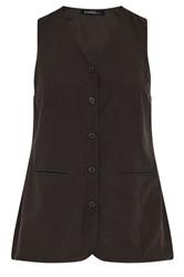 EVANS Plus Size Chocolate Brown Linen Waistcoat | Evans 7
