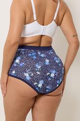 YOURSET 5 PACK Plus Size Blue Floral Butterfly Print Full Briefs | Yours Clothing 4