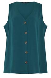 YOURS Gilet vert sarcelle