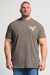 BadRhino Big & Tall Brown Extra Long Acid Wash Falcon Graphic T-Shirt | BadRhino 3