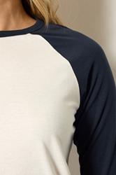 LTS Tall Women's Navy Blue & White Raglan Cotton T-Shirt | Long Tall Sally 4