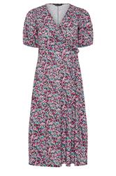 M&Co Petite Pink Ditsy Floral Wrap Dress