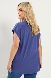 YOURS Plus Size Orange Notch Neck T-Shirt | Yours Clothing 2