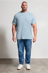 JACK & JONES Big & Tall Celestial Blue Crew Neck T-Shirt | BadRhino 1