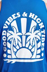 BadRhino Big & Tall Blue 'Good Vibes High Tides' Vest Top | BadRhino 6