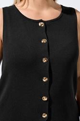 LIMITED COLLECTION Plus Size Black Knitted Waistcoat | Yours Clothing 1