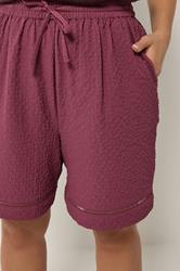 YOURS Plus Size Pink Ladder Detail Shorts | Yours Clothing 4