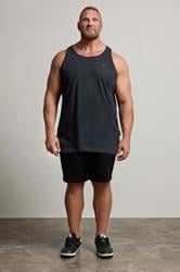 BadRhino Big & Tall Navy Blue Extra Long Plain Vest Top | BadRhino 1