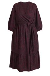 EVANS Plus Size Red Berry Floral Wrap Dress | Evans 5