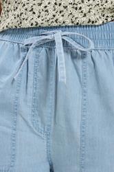 M&Co Petite Blue Lightwash Denim Cropped Cotton Trousers | M&Co 4