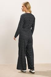 PixieGirl Petite Women's Black Polka Dot Wide Leg Jumpsuit | PixieGirl 2