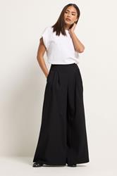 PixieGirl Petite Women's Black Pleat Front Palazzo Trousers | PixieGirl 3