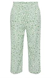 PixieGirl Petite Women's Sage Green Floral Cropped Trousers | PixieGirl 5