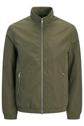 JACK & JONES Big & Tall Olive Green Harrington Bomber Jacket | BadRhino 2