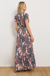 LTS Tall Women's Natural Brown Paisley Short Sleeve Maxi Dress | Long Tall Sally 2