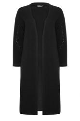 YOURS Plus Size Black Maxi Knitted Cardigan | Yours Clothing 5