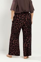 YOURS Plus Size Brown Leopard Print Trousers | Yours Clothing 2