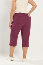 YOURS Curve Cherry Red Cropped Trousers | Yours Clothing 2