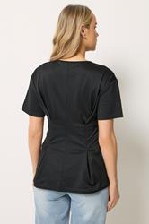 LTS Tall Women's Black Pleated Detail Top | Long Tall Sally 2